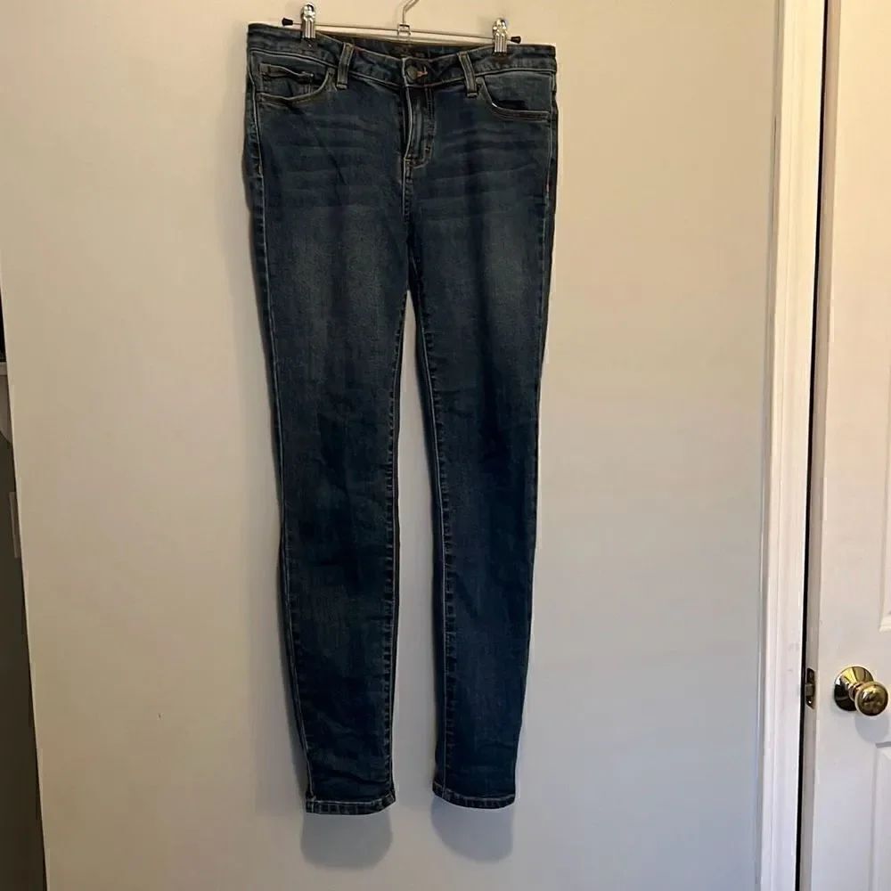 Prana Women's Dark Wash Mid Rise Stretch Organic Cotton Blend Skinny Jeans